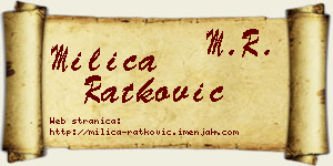 Milica Ratković vizit kartica